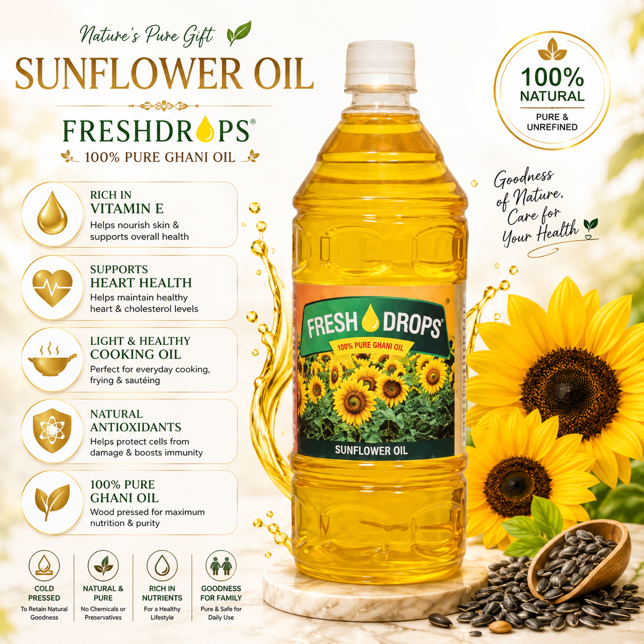 Fresh Drops Pure Sunflower Oil | Premium Quality Cooking Oil - Image 11